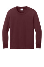 Port & Co Youth Long Sleeve Core Cotton Tee. PC54YLS