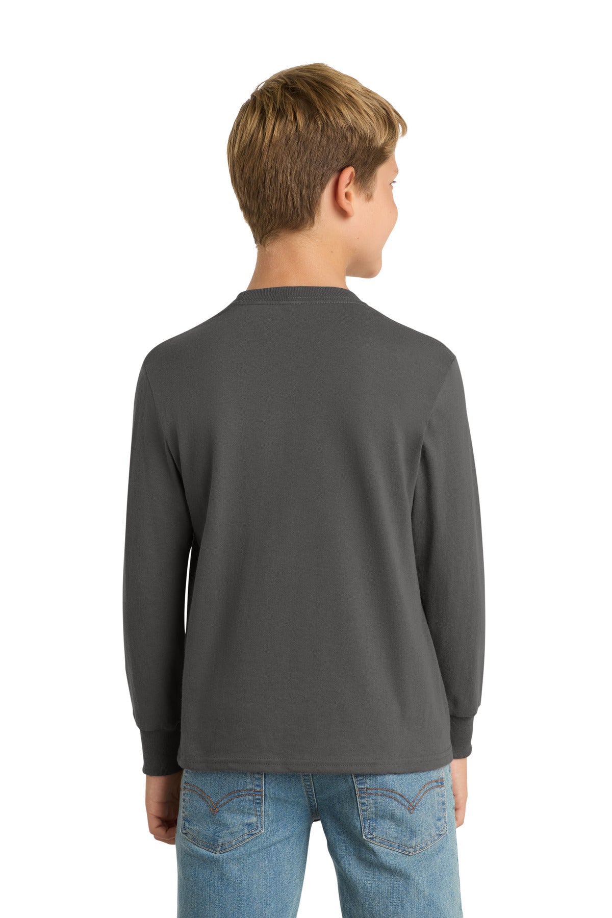 Port & Co Youth Long Sleeve Core Cotton Tee. PC54YLS