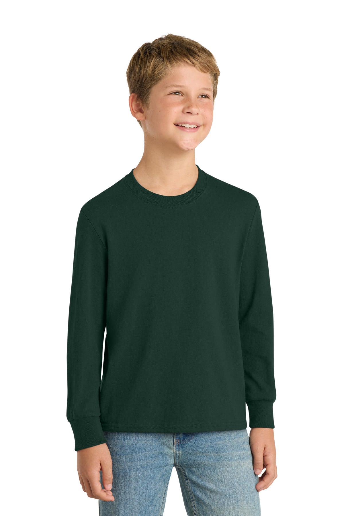 Port & Co Youth Long Sleeve Core Cotton Tee. PC54YLS