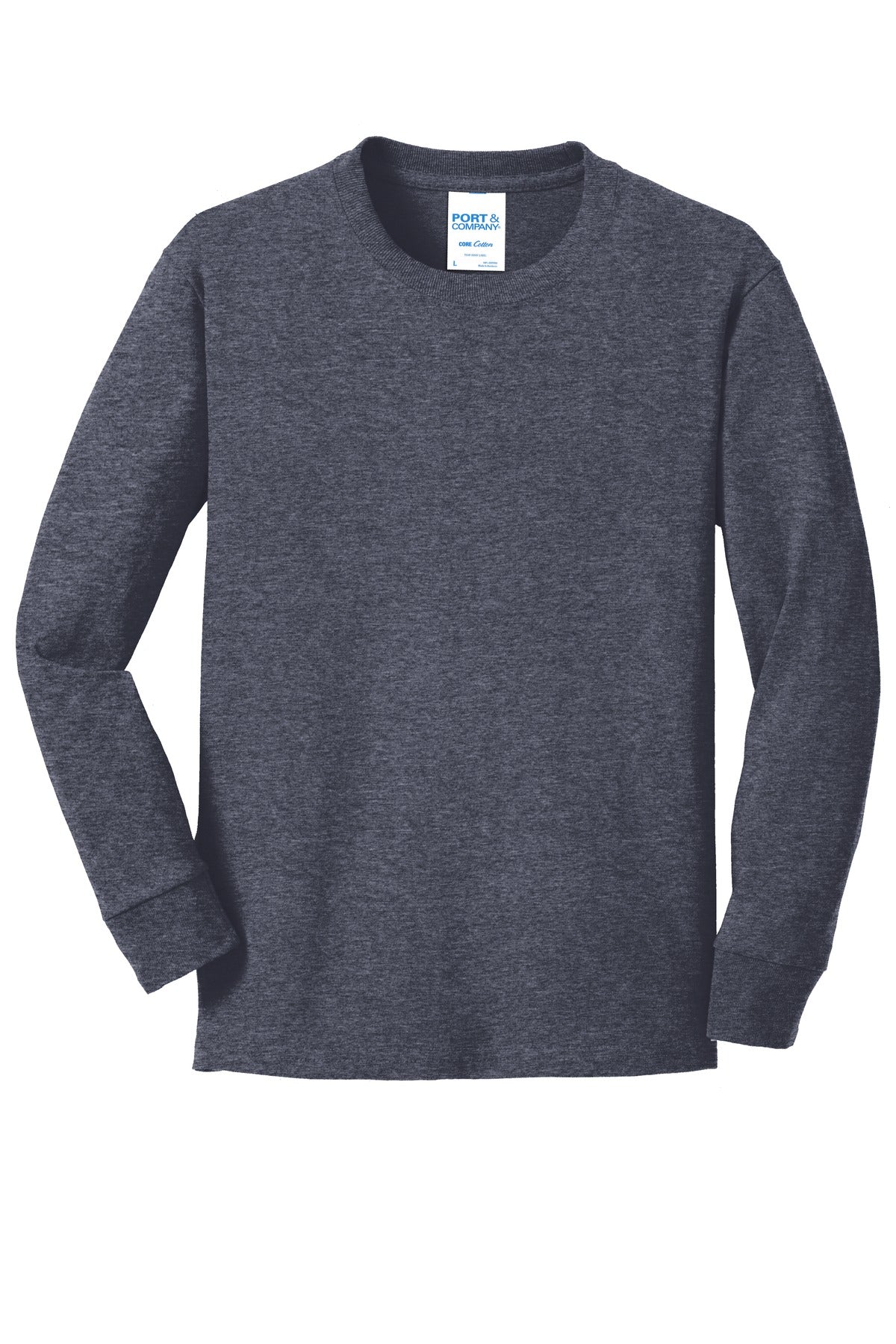 Port & Co Youth Long Sleeve Core Cotton Tee. PC54YLS