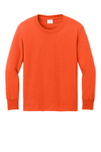Port & Co Youth Long Sleeve Core Cotton Tee. PC54YLS