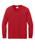 Port & Co Youth Long Sleeve Core Cotton Tee. PC54YLS