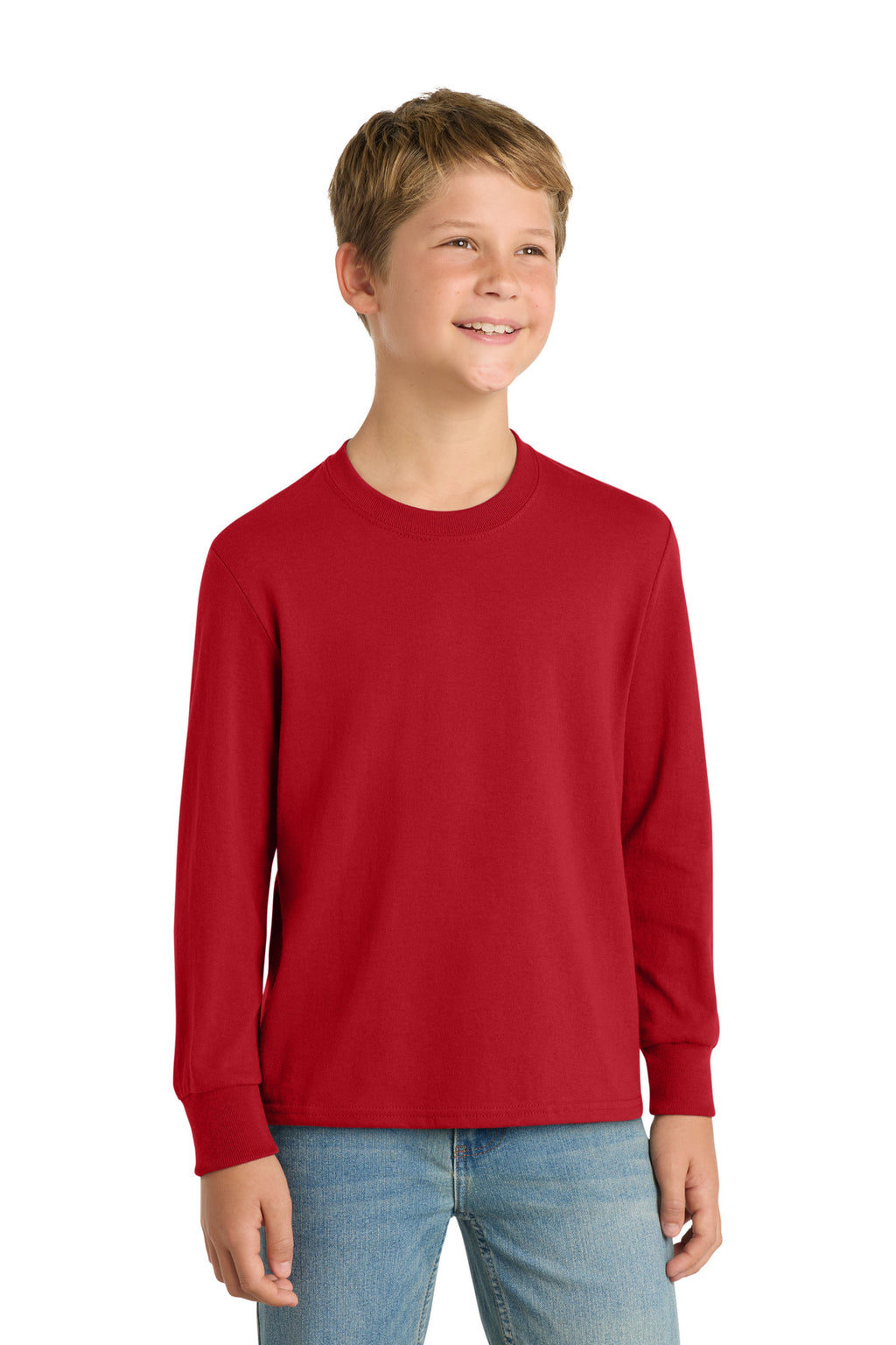 Port & Co Youth Long Sleeve Core Cotton Tee. PC54YLS