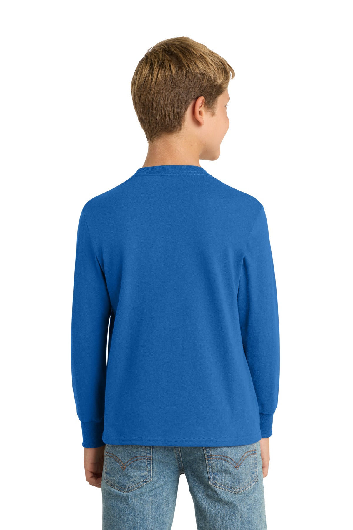 Port & Co Youth Long Sleeve Core Cotton Tee. PC54YLS