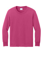 Port & Co Youth Long Sleeve Core Cotton Tee. PC54YLS