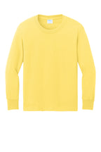 Port & Co Youth Long Sleeve Core Cotton Tee. PC54YLS