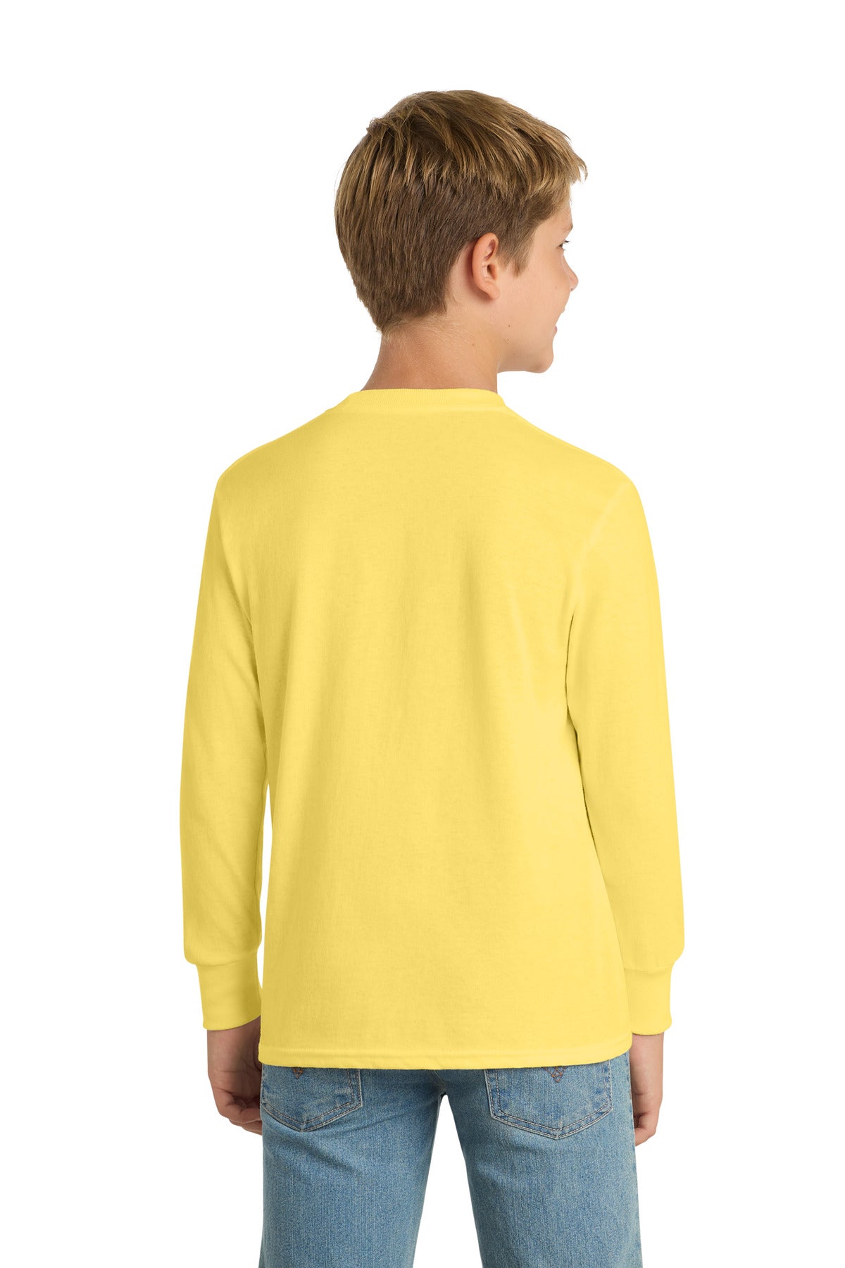 Port & Co Youth Long Sleeve Core Cotton Tee. PC54YLS