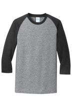 Port & Co Core Blend 3/4-Sleeve Raglan Tee. PC55RS