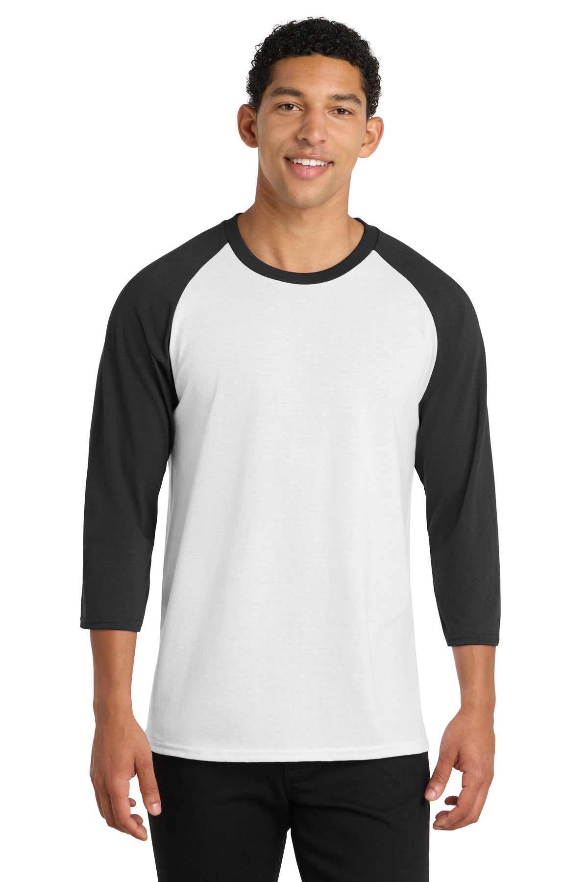 Port & Co Core Blend 3/4-Sleeve Raglan Tee. PC55RS