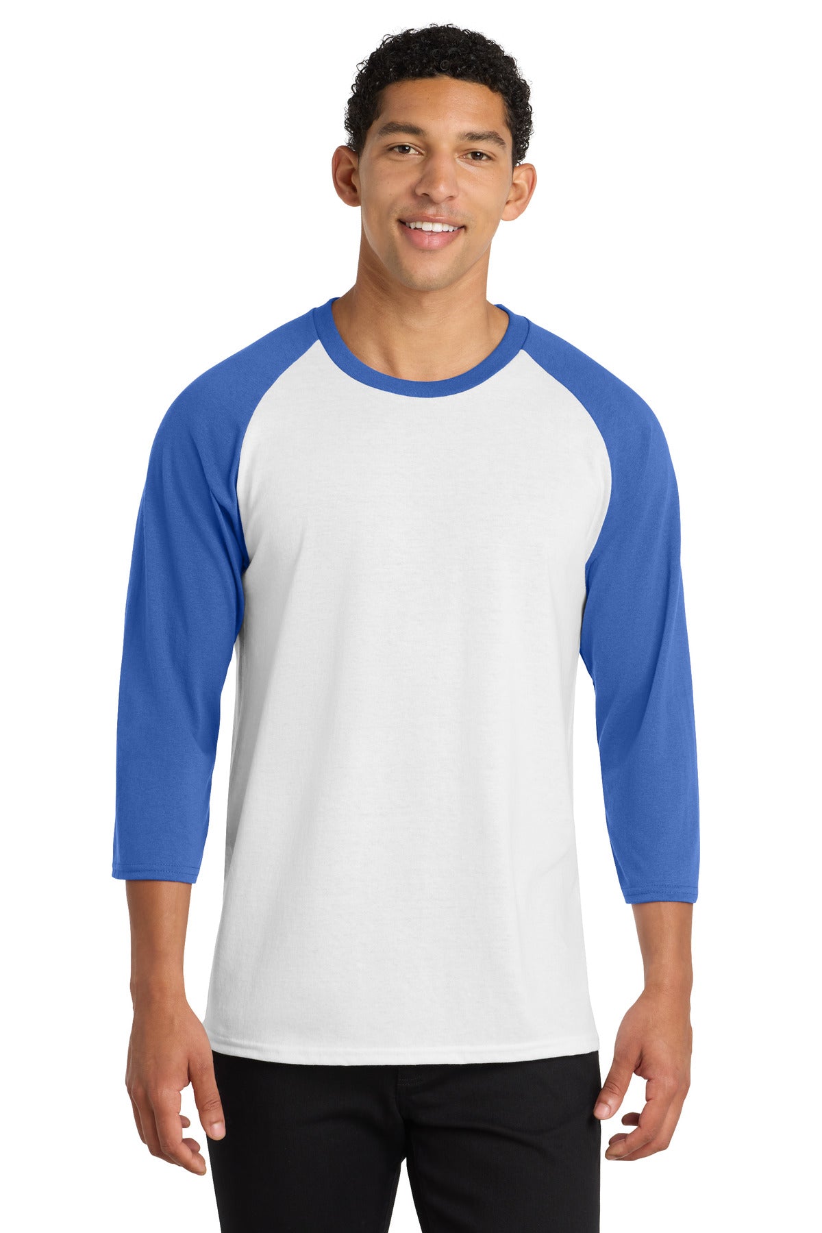 Port & Co Core Blend 3/4-Sleeve Raglan Tee. PC55RS
