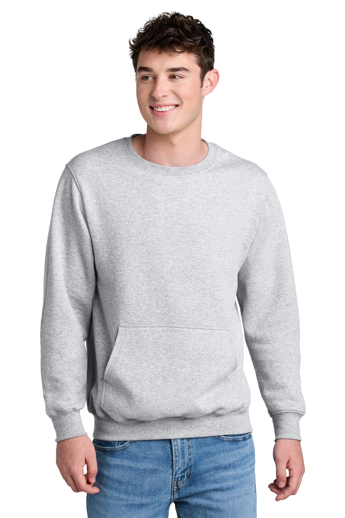 Port & Co Core Fleece Crewneck Pocket Sweatshirt PC78PKT
