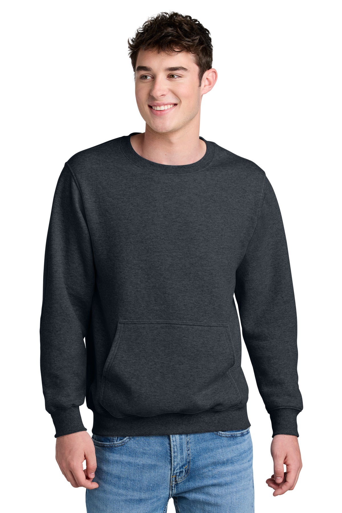 Port & Co Core Fleece Crewneck Pocket Sweatshirt PC78PKT