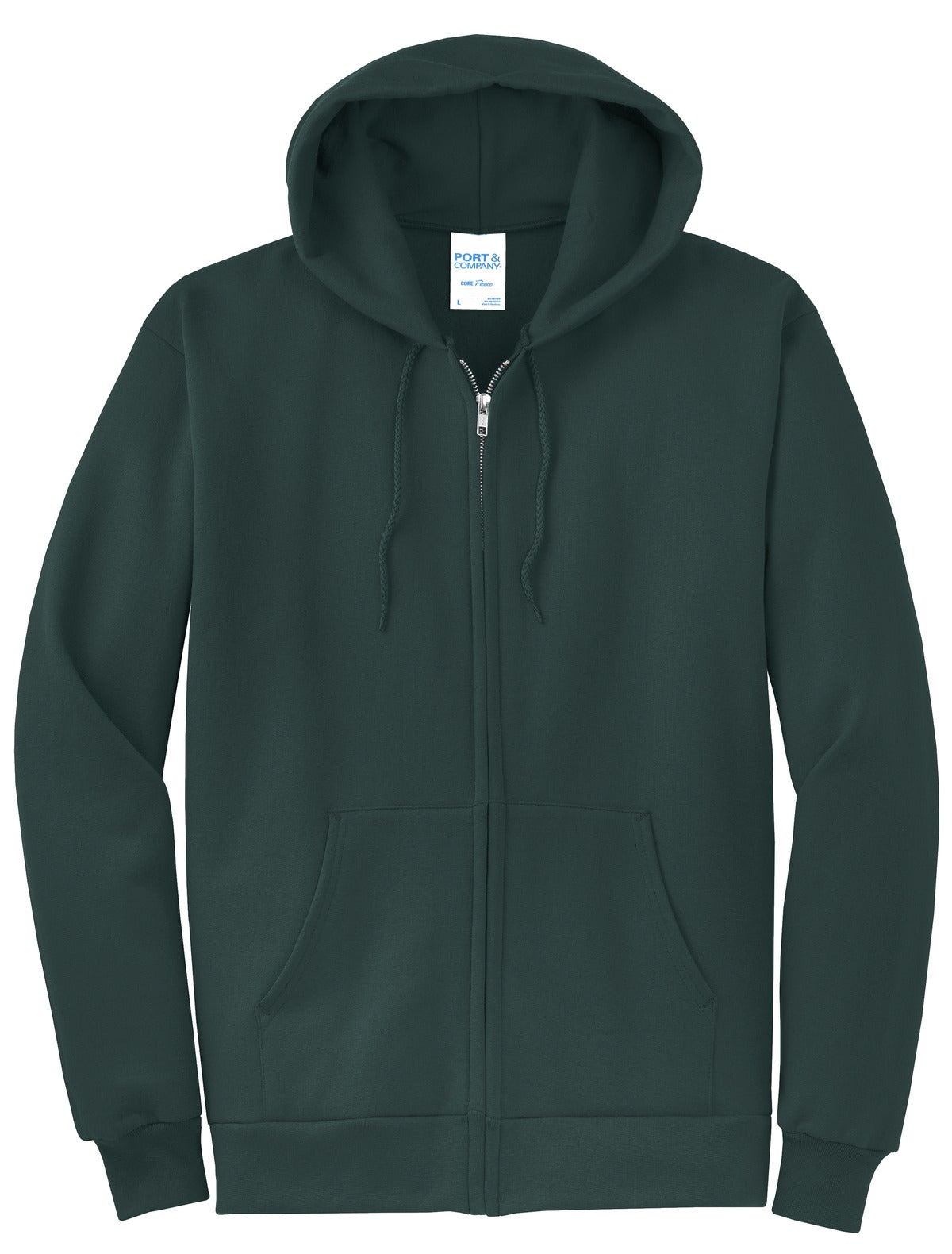 Port & Co Core Fleece Full-Zip Hooded Sweatshirt. PC78ZH