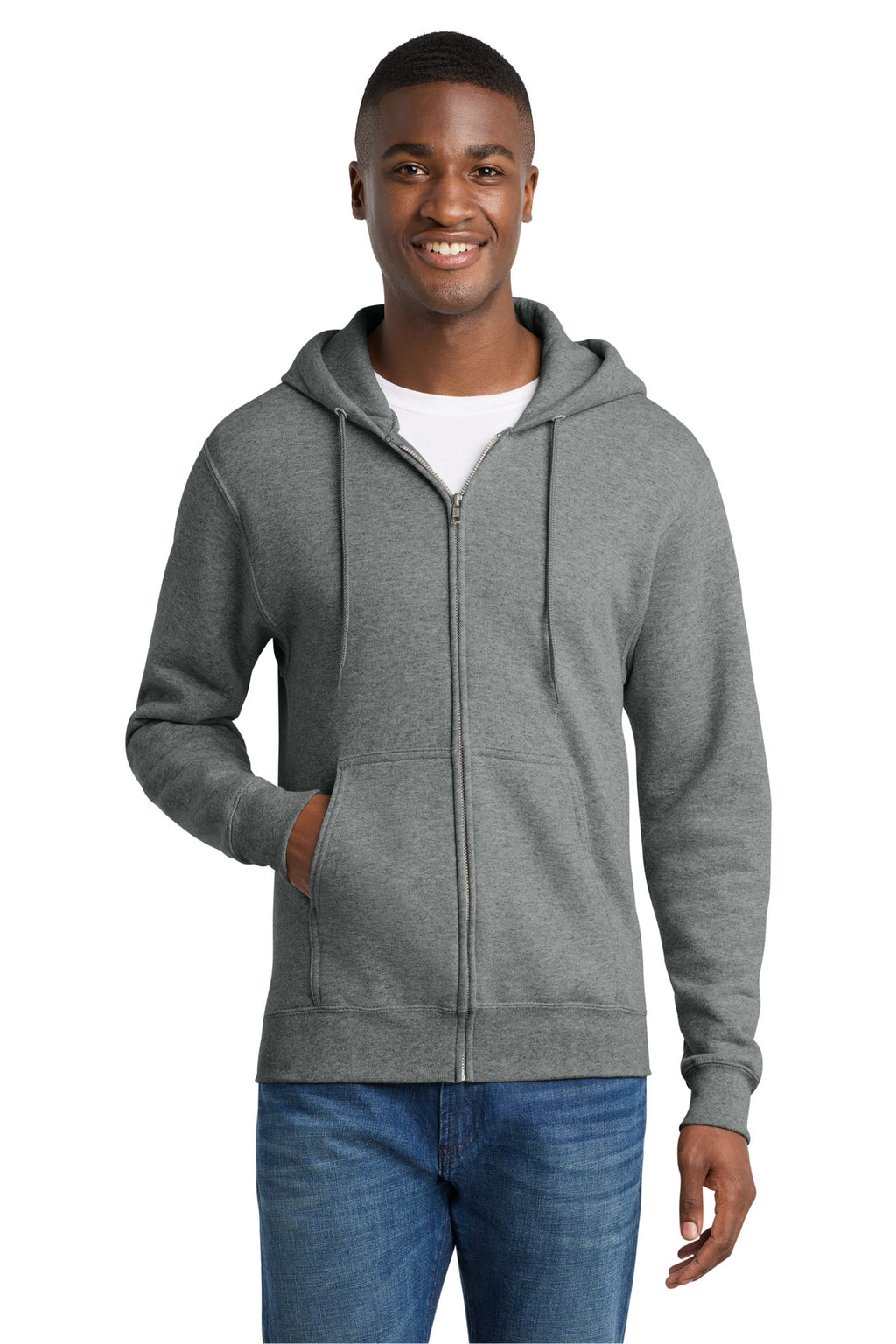 Port & Co Core Fleece Full-Zip Hooded Sweatshirt. PC78ZH