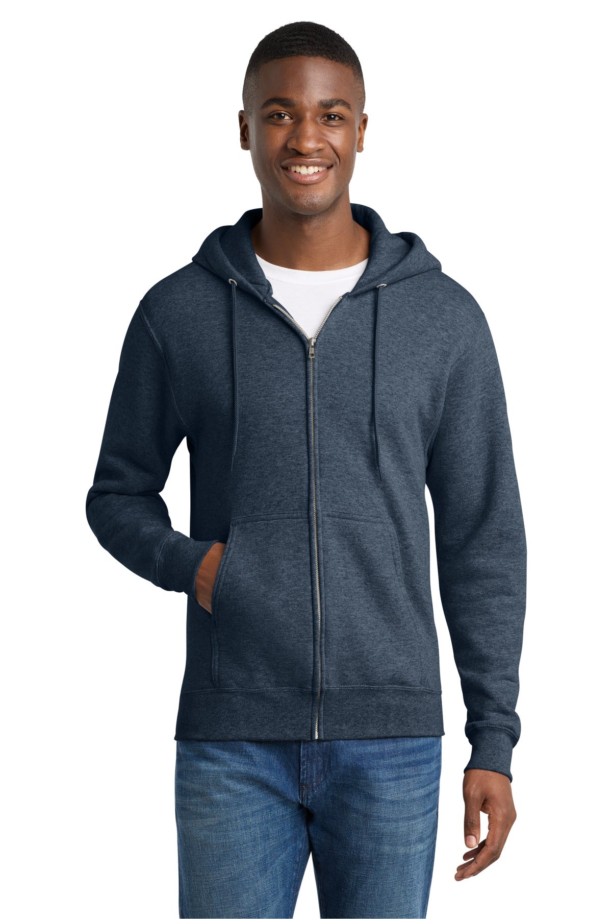 Port & Co Core Fleece Full-Zip Hooded Sweatshirt. PC78ZH