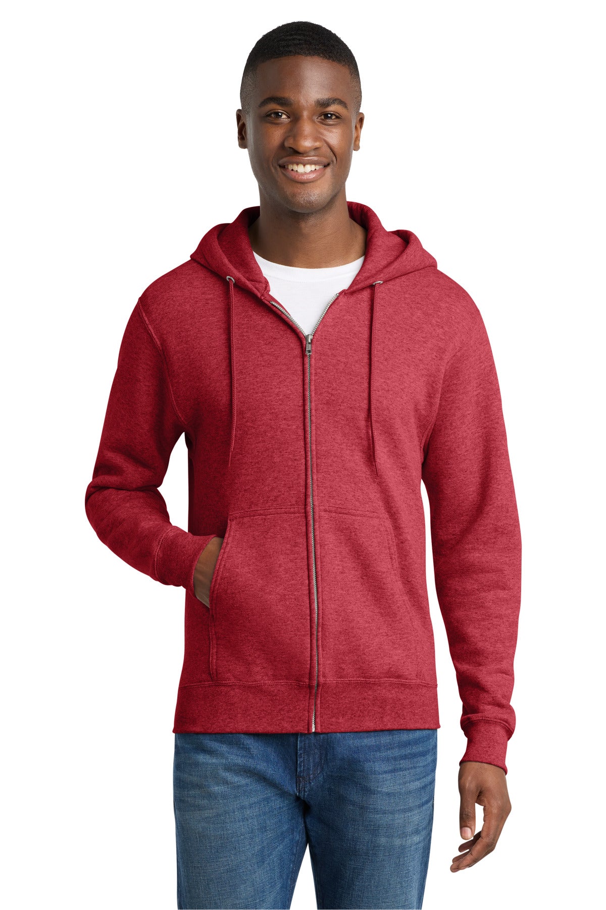 Port & Co Core Fleece Full-Zip Hooded Sweatshirt. PC78ZH