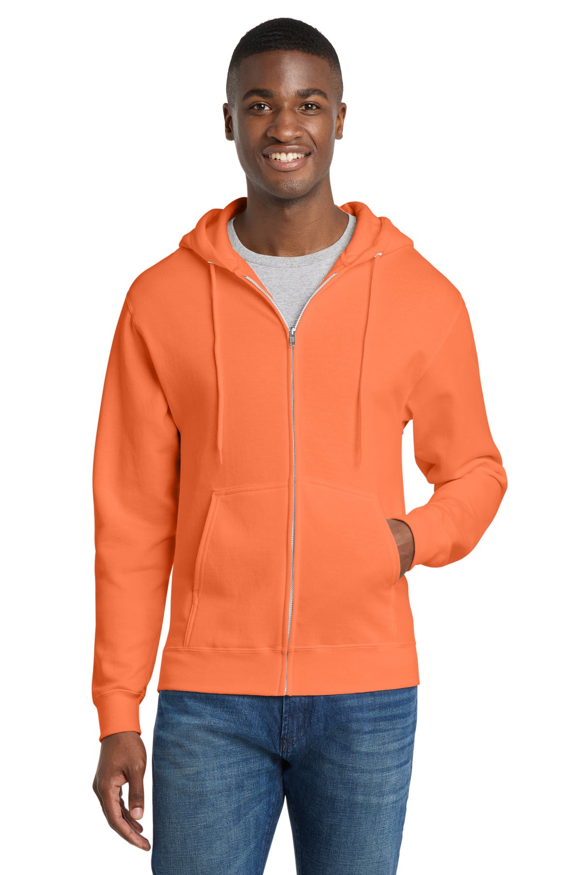 Port & Co Core Fleece Full-Zip Hooded Sweatshirt. PC78ZH