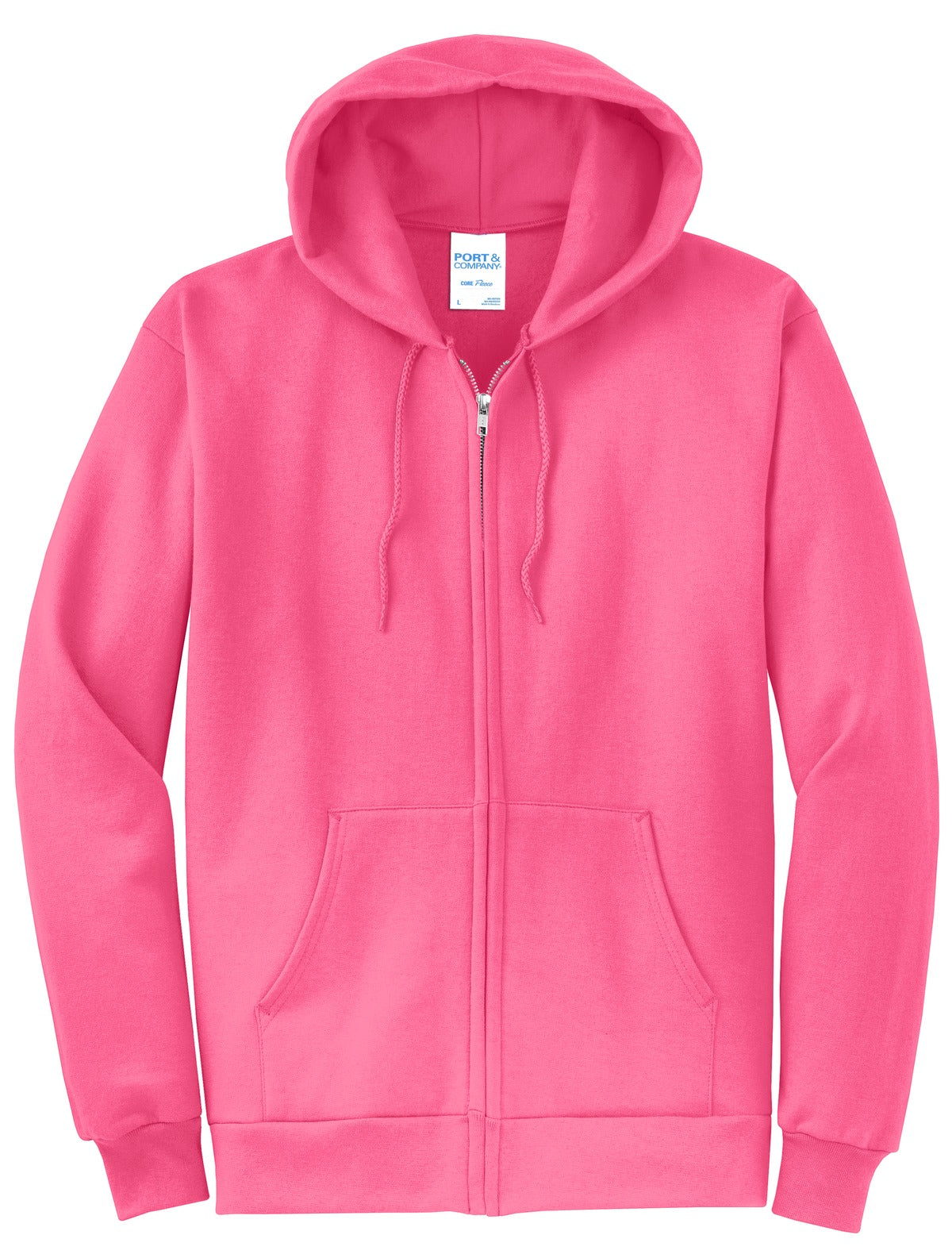 Port & Co Core Fleece Full-Zip Hooded Sweatshirt. PC78ZH