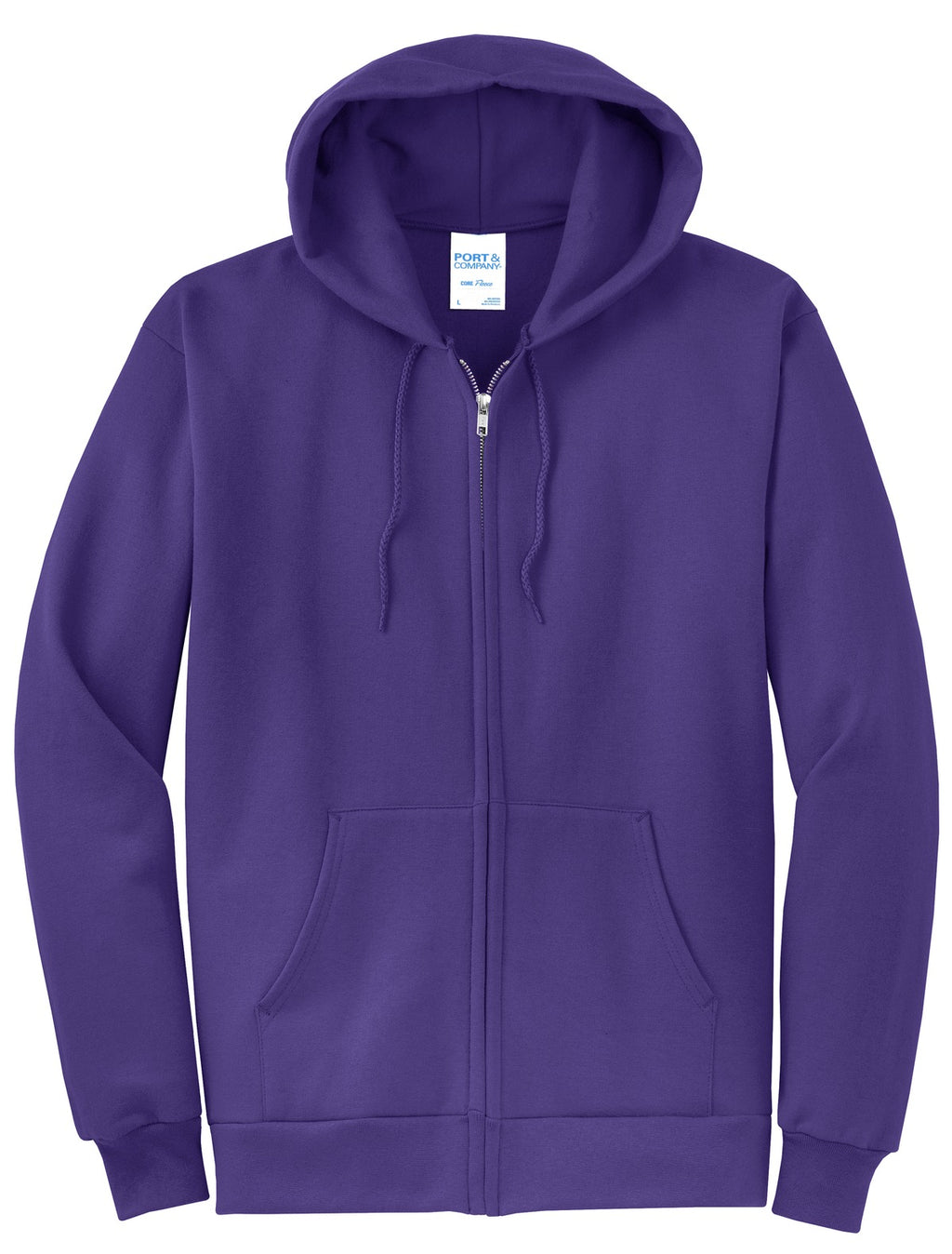 Port & Co Core Fleece Full-Zip Hooded Sweatshirt. PC78ZH
