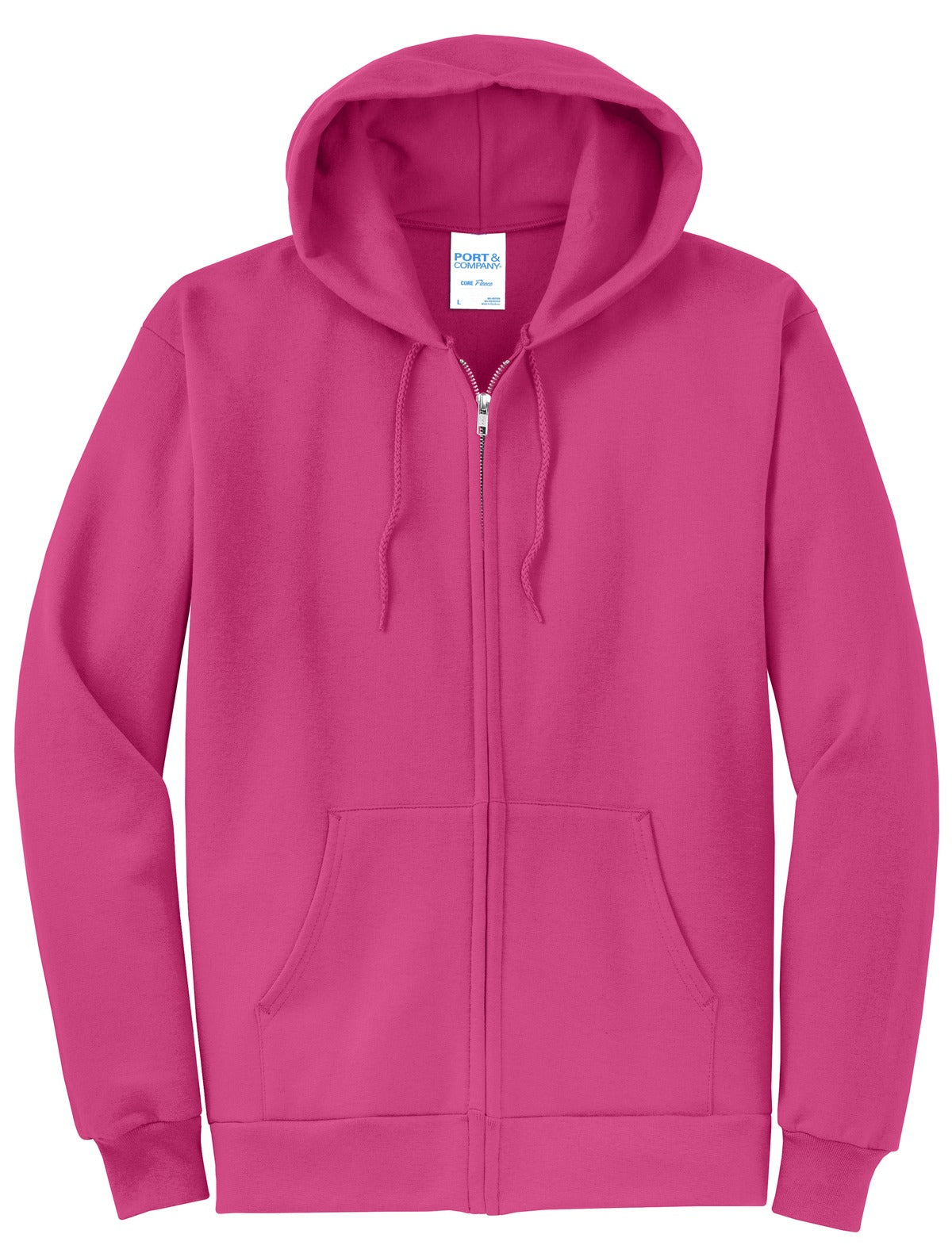 Port & Co Core Fleece Full-Zip Hooded Sweatshirt. PC78ZH