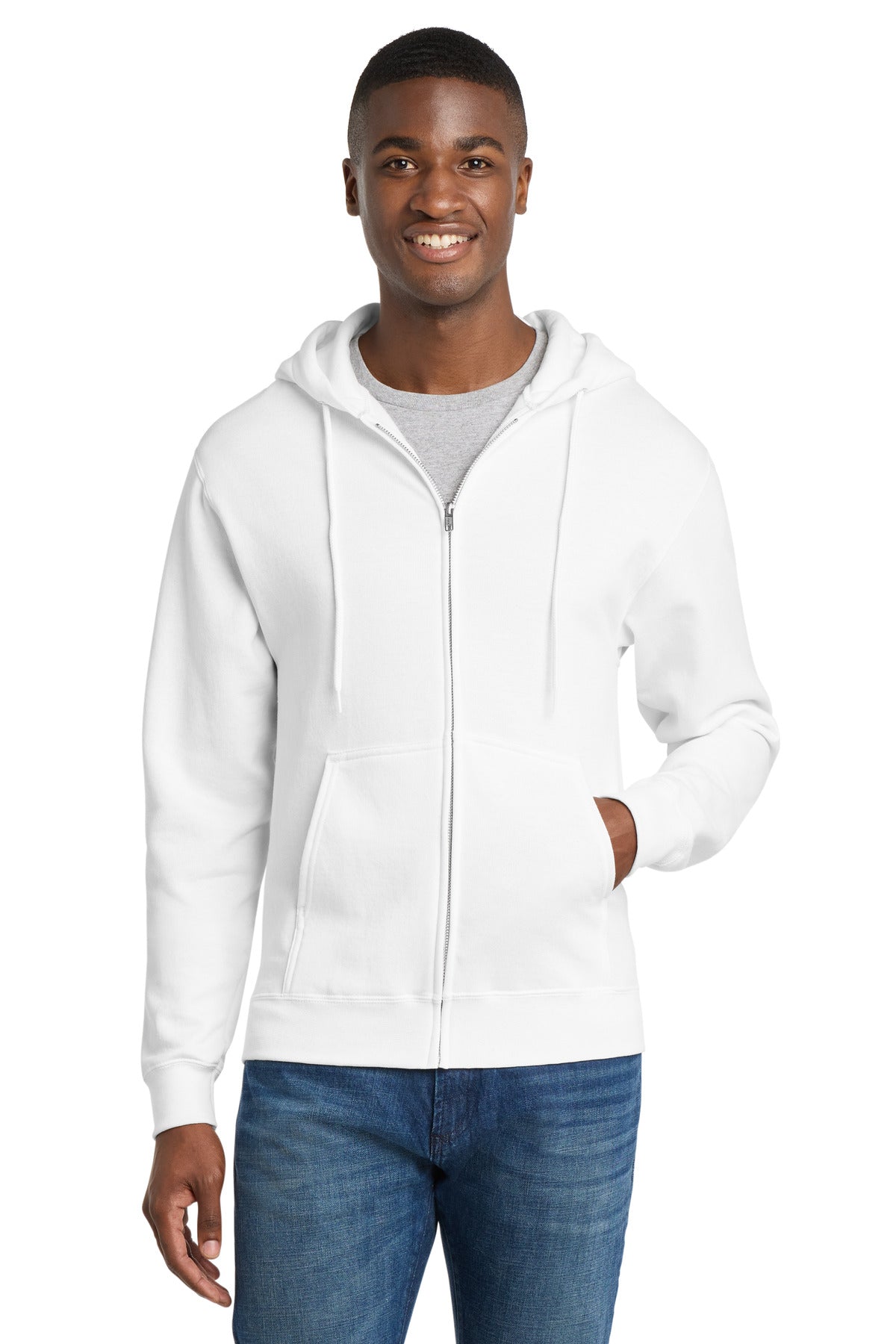Port & Co Core Fleece Full-Zip Hooded Sweatshirt. PC78ZH