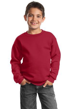 Port & Co Youth Core Fleece Crewneck Sweatshirt.  PC90Y