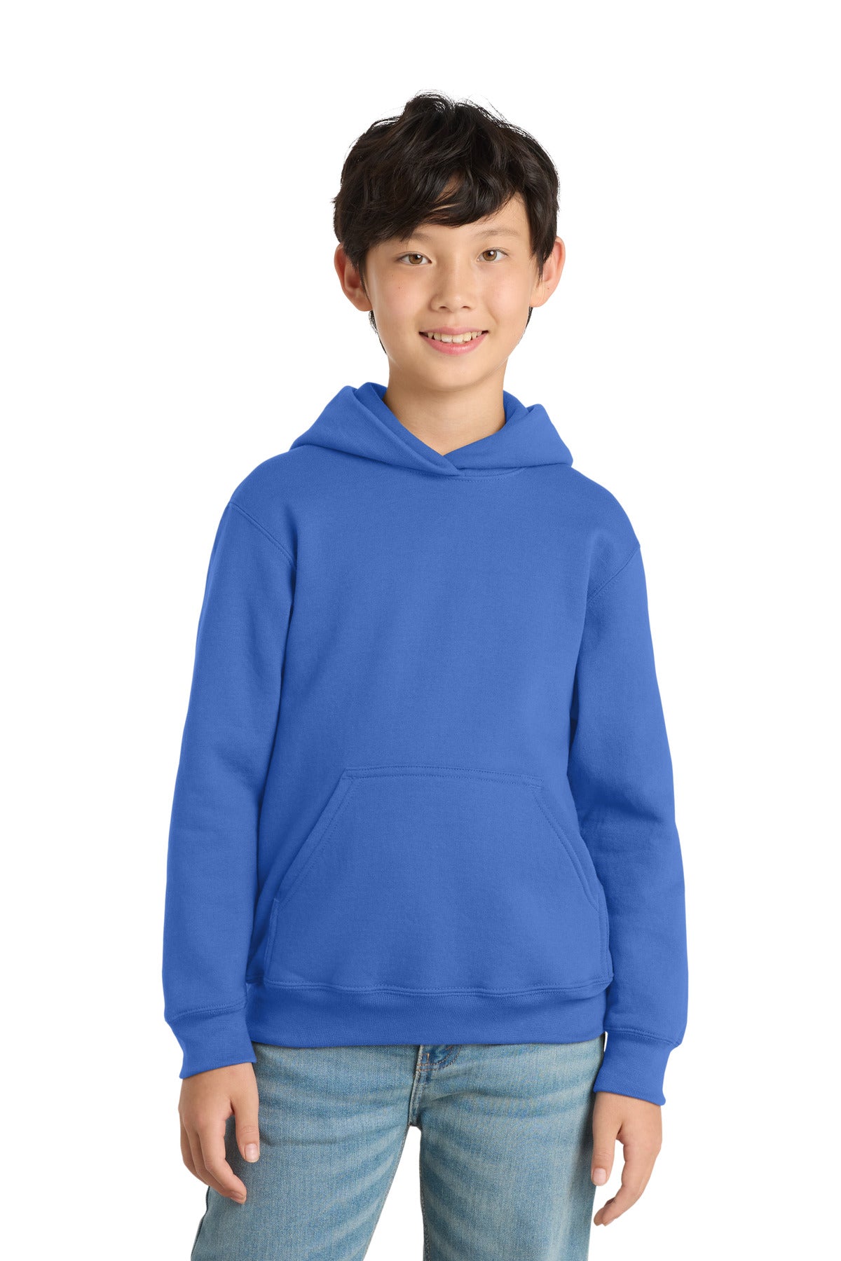 Port & Co Youth Core Fleece Pullover Hooded Sweatshirt.  PC90YH