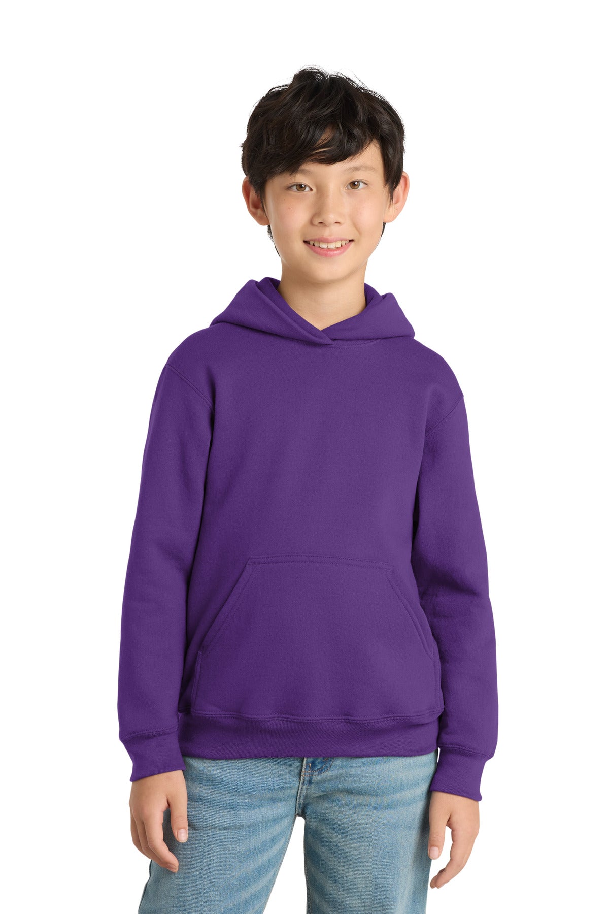 Port & Co Youth Core Fleece Pullover Hooded Sweatshirt.  PC90YH