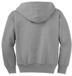 Port & Co Youth Core Fleece Full-Zip Hooded Sweatshirt.  PC90YZH