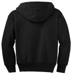 Port & Co Youth Core Fleece Full-Zip Hooded Sweatshirt.  PC90YZH