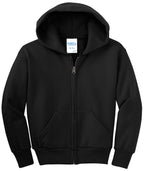 Port & Co Youth Core Fleece Full-Zip Hooded Sweatshirt.  PC90YZH