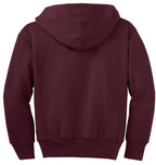 Port & Co Youth Core Fleece Full-Zip Hooded Sweatshirt.  PC90YZH