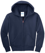 Port & Co Youth Core Fleece Full-Zip Hooded Sweatshirt.  PC90YZH