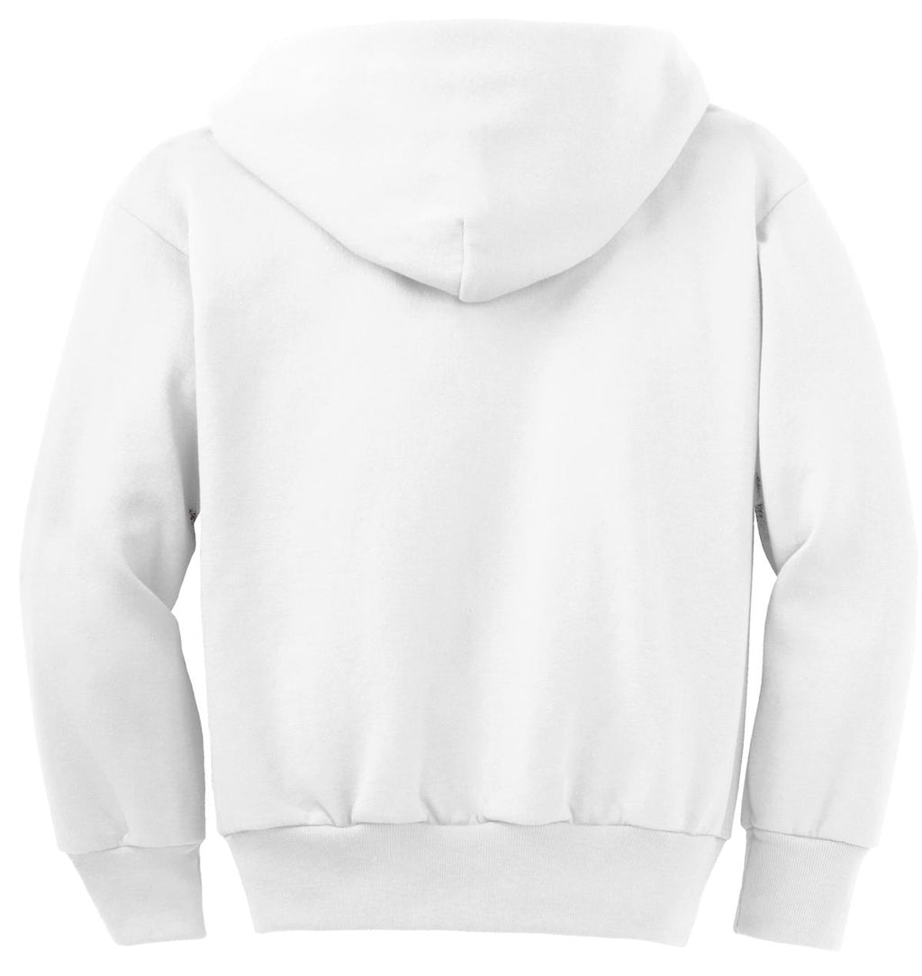 Port & Co Youth Core Fleece Full-Zip Hooded Sweatshirt.  PC90YZH