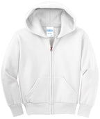 Port & Co Youth Core Fleece Full-Zip Hooded Sweatshirt.  PC90YZH