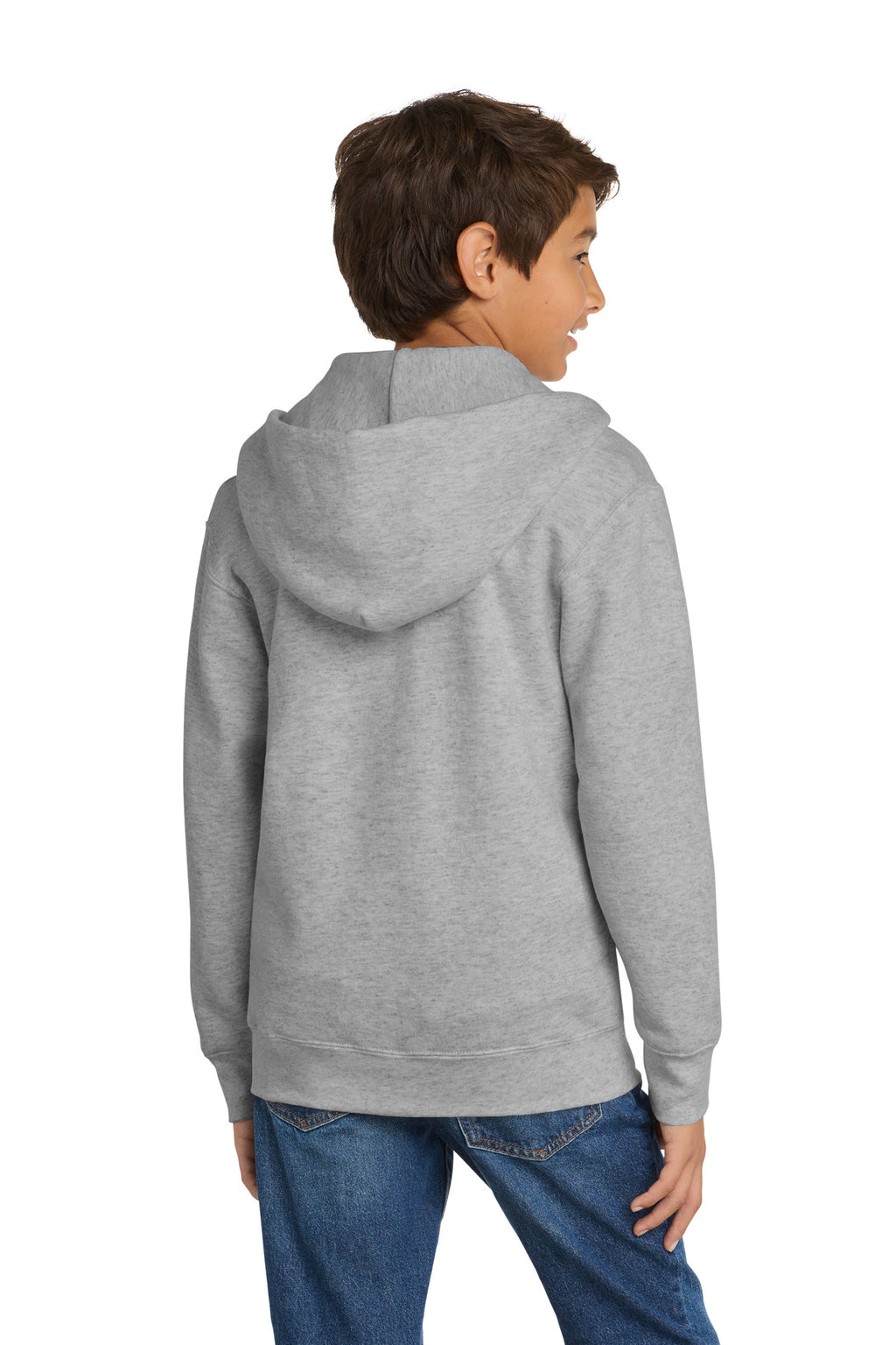 Port & Co Youth Core Fleece Full-Zip Hooded Sweatshirt.  PC90YZH