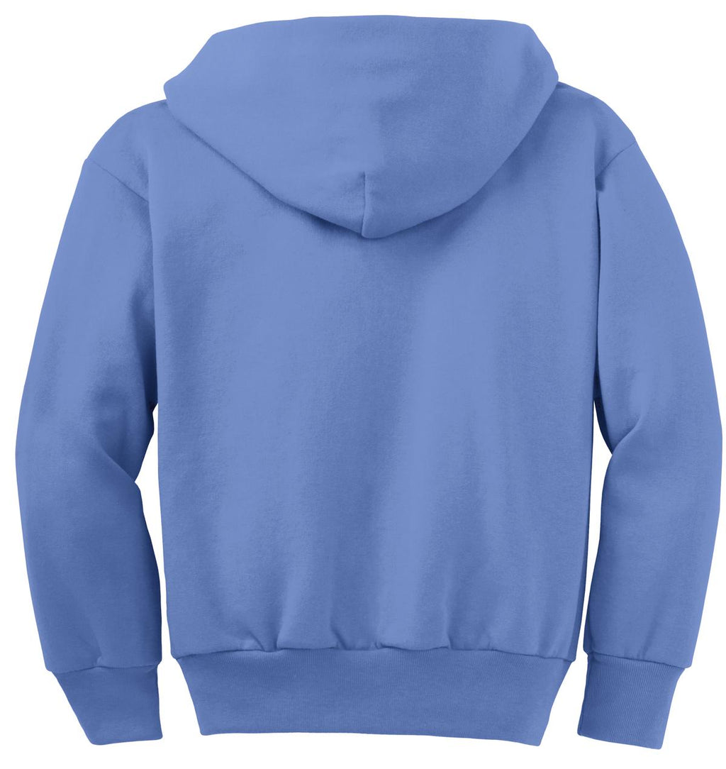 Port & Co Youth Core Fleece Full-Zip Hooded Sweatshirt.  PC90YZH