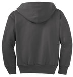 Port & Co Youth Core Fleece Full-Zip Hooded Sweatshirt.  PC90YZH