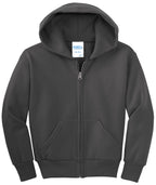 Port & Co Youth Core Fleece Full-Zip Hooded Sweatshirt.  PC90YZH