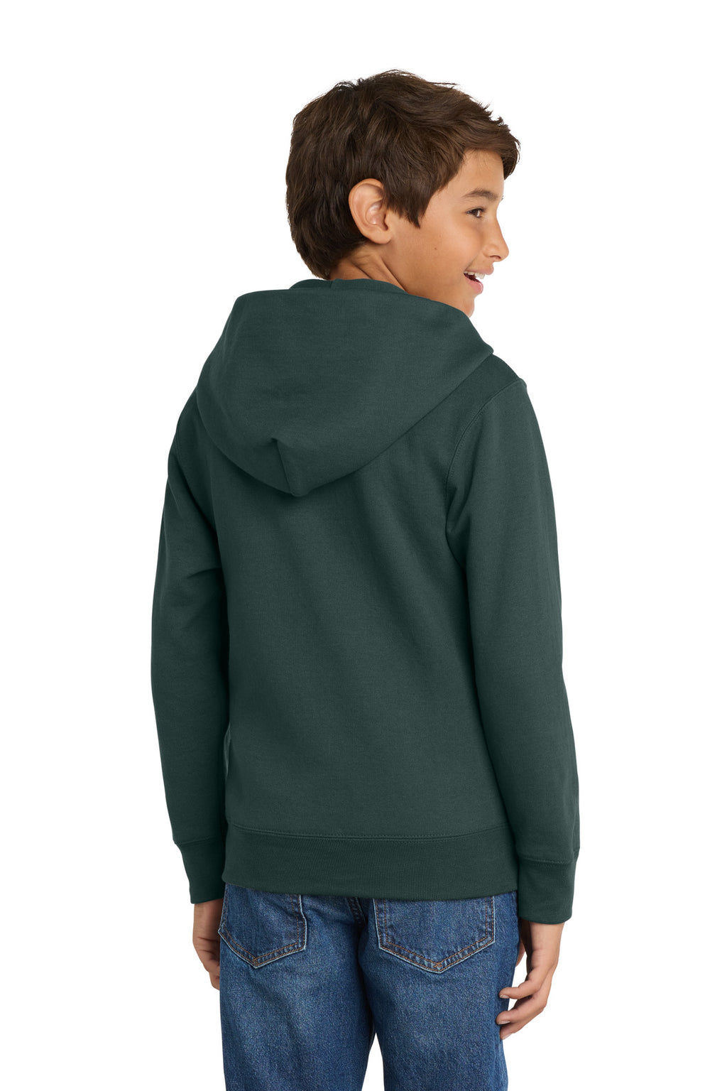Port & Co Youth Core Fleece Full-Zip Hooded Sweatshirt.  PC90YZH