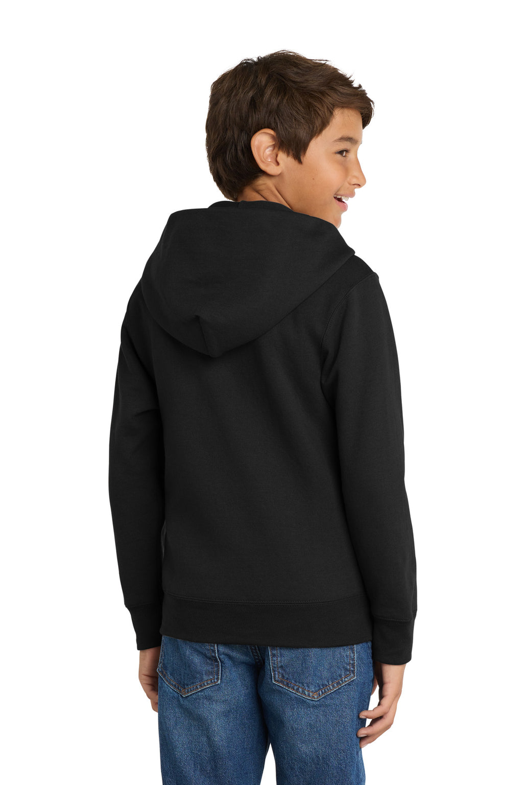 Port & Co Youth Core Fleece Full-Zip Hooded Sweatshirt.  PC90YZH