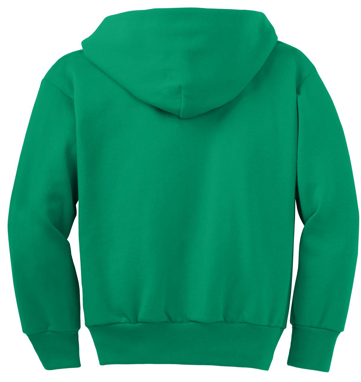 Port & Co Youth Core Fleece Full-Zip Hooded Sweatshirt.  PC90YZH
