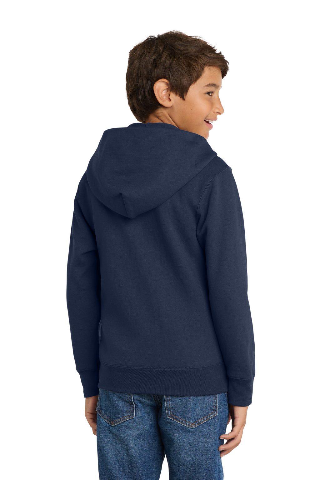 Port & Co Youth Core Fleece Full-Zip Hooded Sweatshirt.  PC90YZH