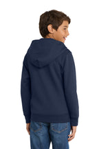Port & Co Youth Core Fleece Full-Zip Hooded Sweatshirt.  PC90YZH