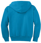 Port & Co Youth Core Fleece Full-Zip Hooded Sweatshirt.  PC90YZH