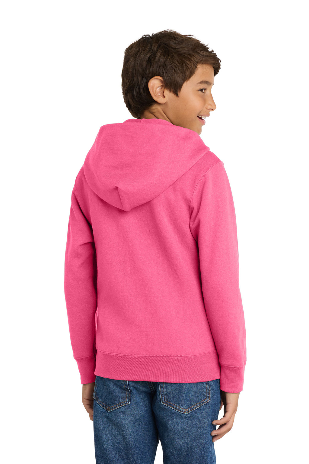 Port & Co Youth Core Fleece Full-Zip Hooded Sweatshirt.  PC90YZH