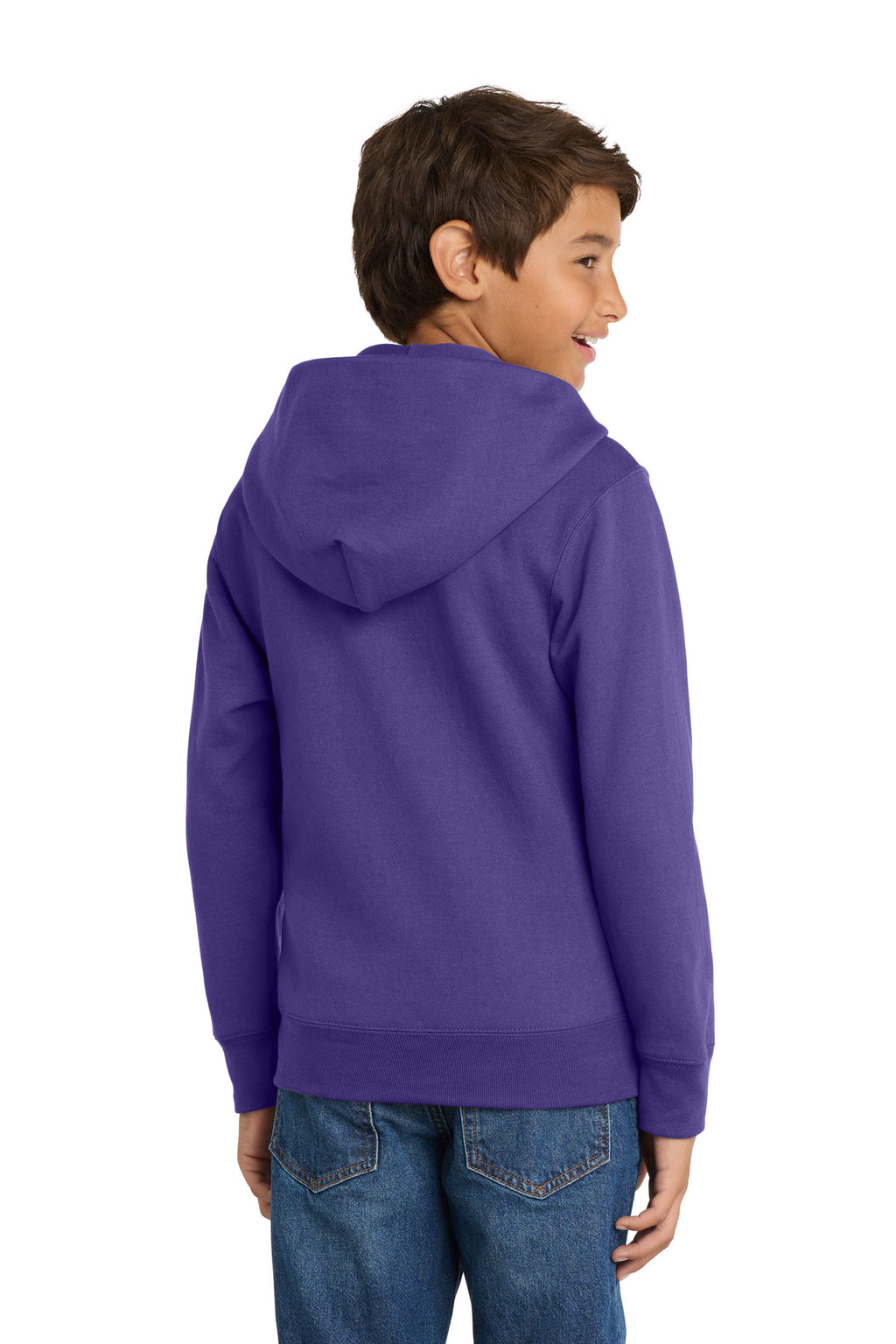 Port & Co Youth Core Fleece Full-Zip Hooded Sweatshirt.  PC90YZH