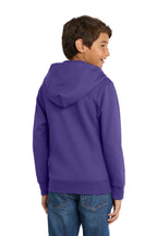 Port & Co Youth Core Fleece Full-Zip Hooded Sweatshirt.  PC90YZH