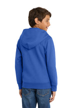 Port & Co Youth Core Fleece Full-Zip Hooded Sweatshirt.  PC90YZH