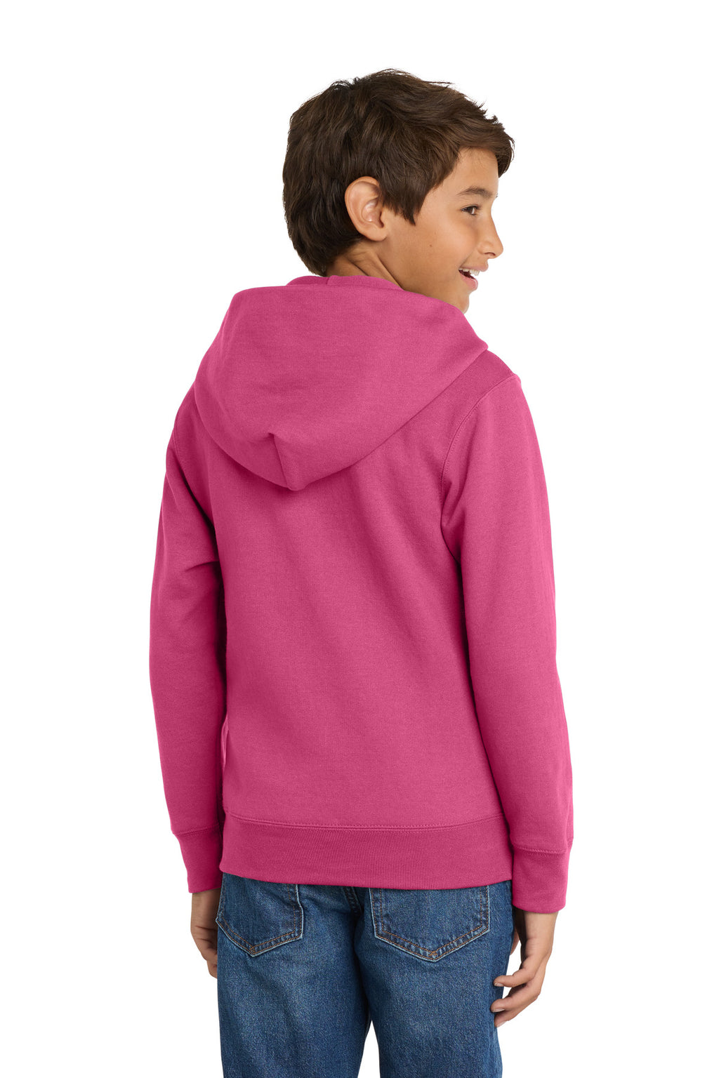 Port & Co Youth Core Fleece Full-Zip Hooded Sweatshirt.  PC90YZH